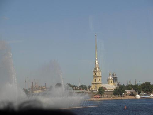 Peter and paul fortress with water far.