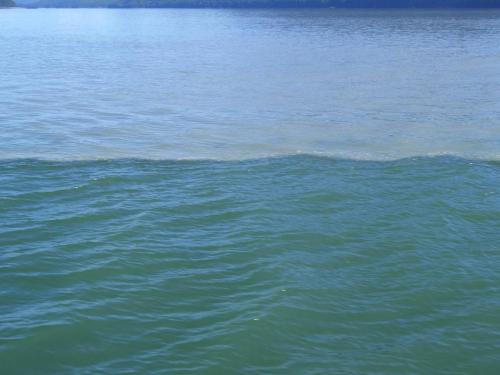 deviding line of glacier and ocean water