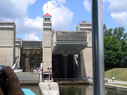 people waiting for the gate to open