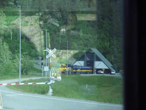 waiting for alaska train to pass